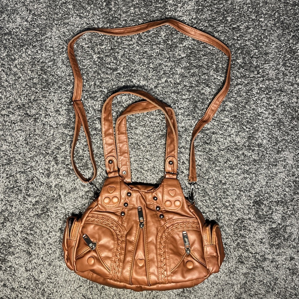 Cute brown western heart handbag Shoulder Bag, Cross Body Multiple Pockets‎